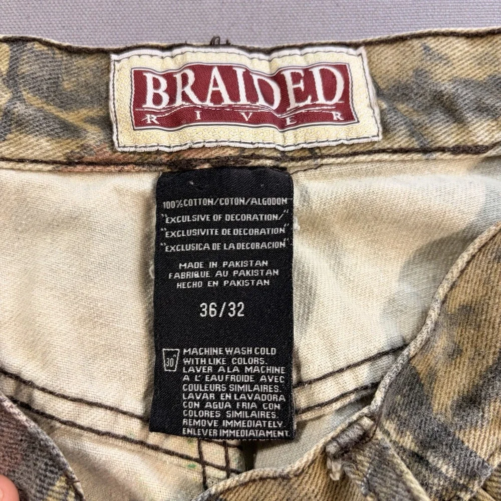 Braided River Mossy Oak Camo Hunting Pants Mens 36x30 Cotton USA Outdoor